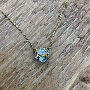 Kate Spade Crystal Ball Lady Marmalade Gold Plated Mini Pendant Dainty Necklace